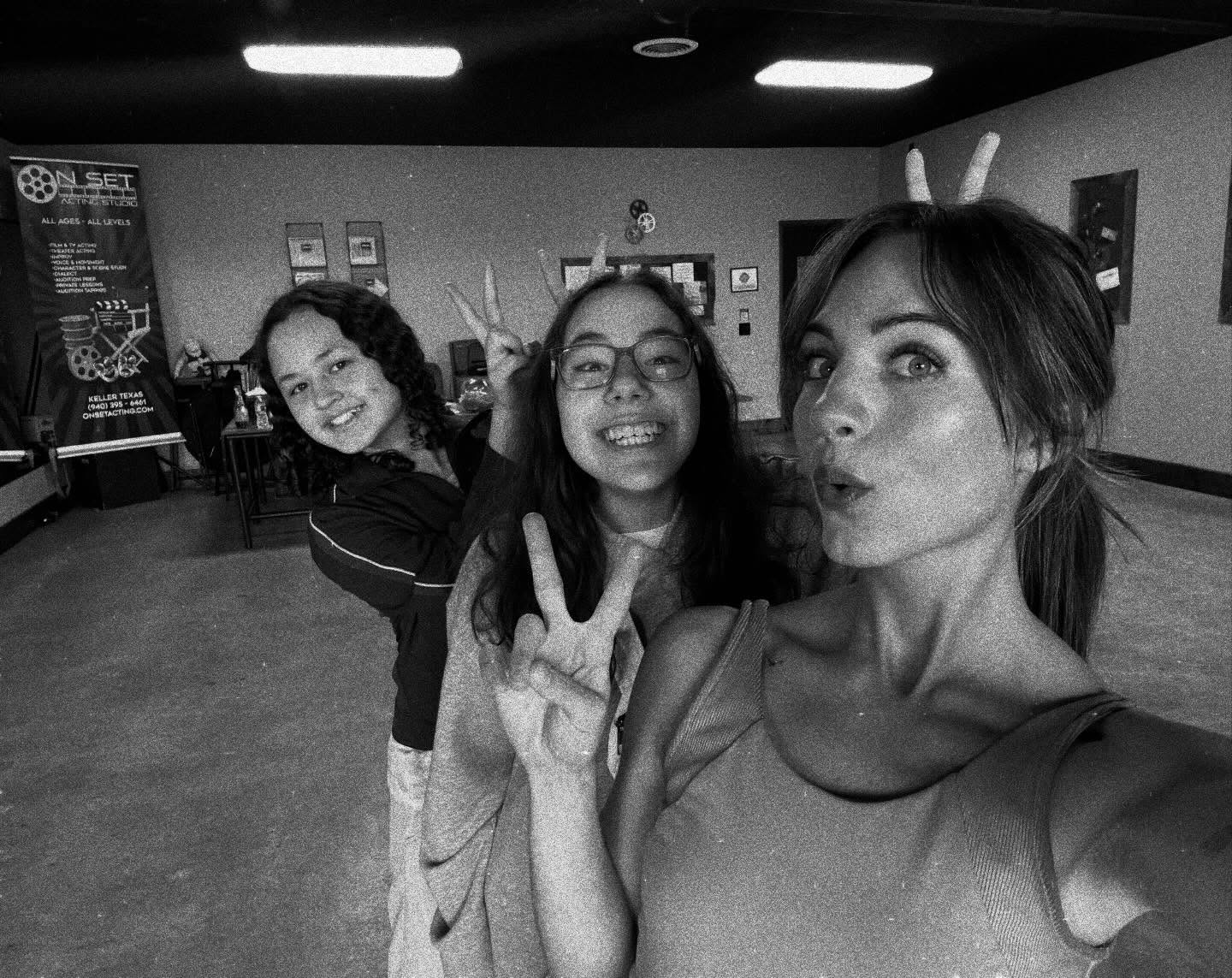 Bunny ears in class today with @mikki_christine_ 🐰